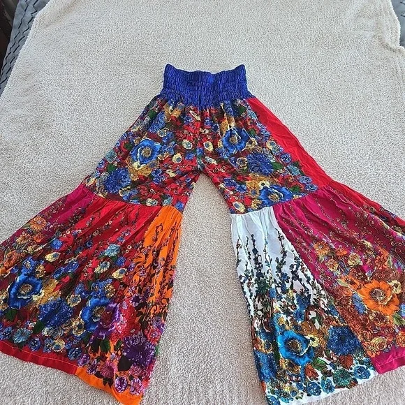 Kathmandu Imports Patchwork Pants Boho Peasant Hippie Festival Standard Size - Picture 1 of 16
